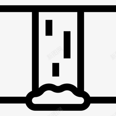 瀑布水上公园13线性图标图标