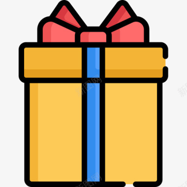 礼品盒新年献礼11件线性颜色图标图标