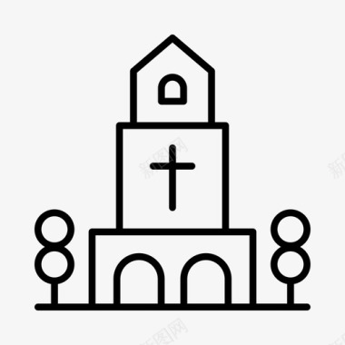 教堂大教堂基督教图标图标