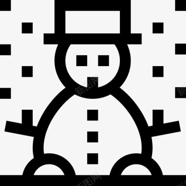 雪人冬季38直线型图标图标