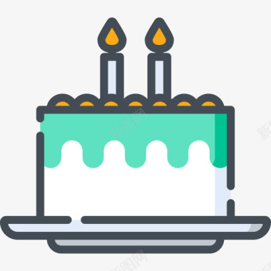 生日蛋糕蛋糕店53双色图标图标