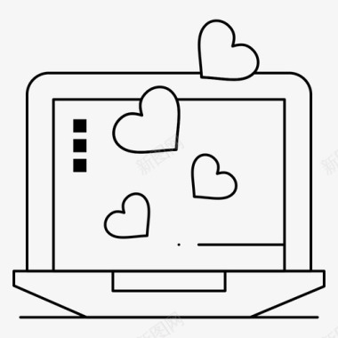 笔记本电脑心爱图标图标