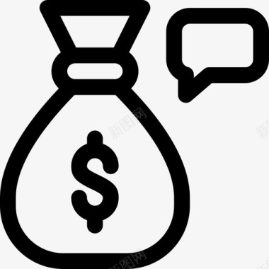 钱袋现金评论图标图标