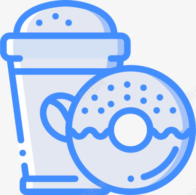 甜甜圈8号咖啡厅蓝色图标图标