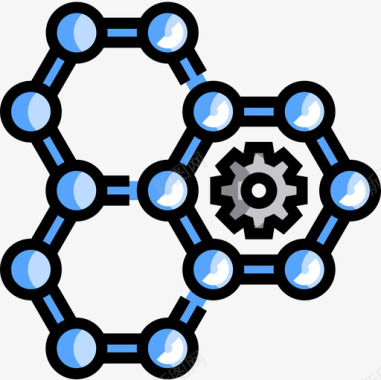 纳米技术生物工程7线性颜色图标图标