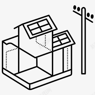 太阳能电池系统电力能源图标图标