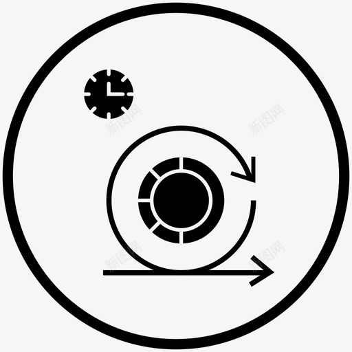 主动冲刺可交付成果发布图标svg_新图网 https://ixintu.com 主动冲刺 发布 可交付成果 敏捷2黑填充圈 计划
