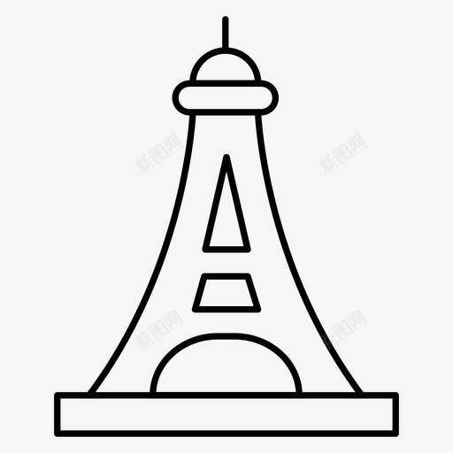 埃菲尔铁塔建筑地标图标svg_新图网 https://ixintu.com 图标 地标 地点 埃菲尔铁塔 建筑 细线