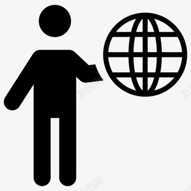 商人企业家全球企业图标图标