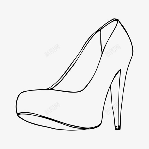 鞋高跟鞋素描图标svg_新图网 https://ixintu.com 素描 衣柜 高跟鞋