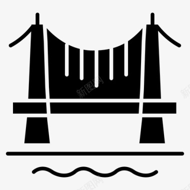 桥城市城市景观图标图标