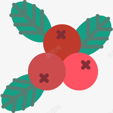 浆果感恩节54扁平图标图标
