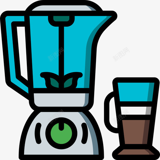 搅拌机咖啡9线性颜色图标svg_新图网 https://ixintu.com 咖啡 搅拌机 线性 颜色