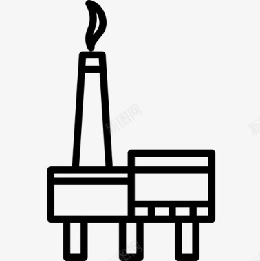 石油平台电力工业3线性图标图标