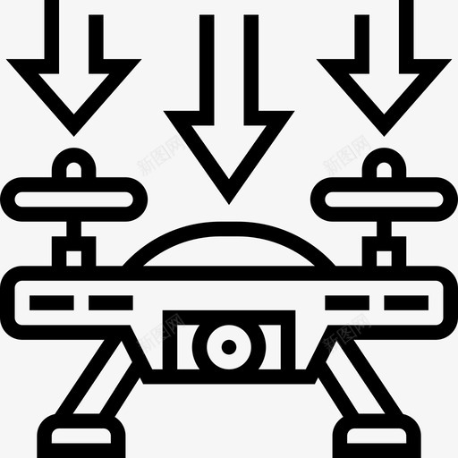 着陆无人机4直线型图标svg_新图网 https://ixintu.com 无人机4 直线型 着陆