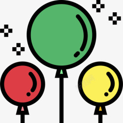 气球玩具气球玩具童年2线性颜色图标高清图片
