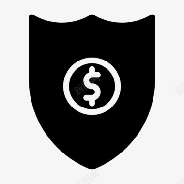 安全金融科技解决方案字形图标图标