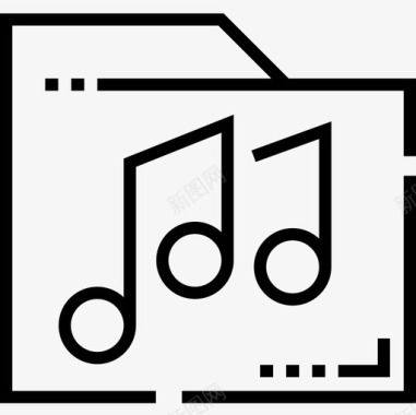音乐文件夹音乐64线性图标图标