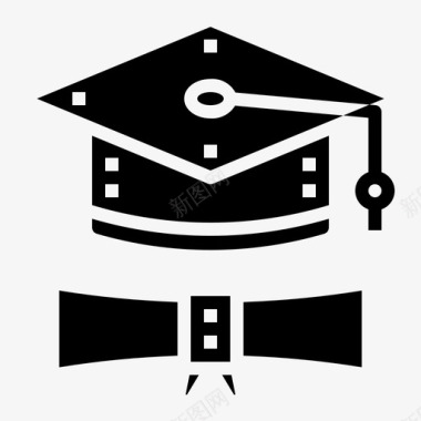 cap毕业生证书学历图标图标