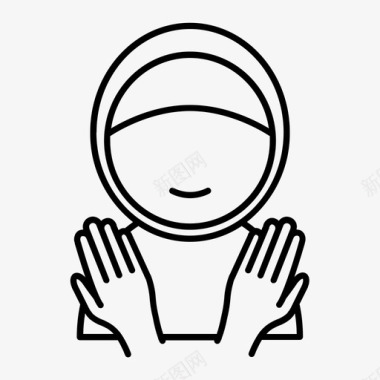 穆斯林妇女祈祷dua手图标图标