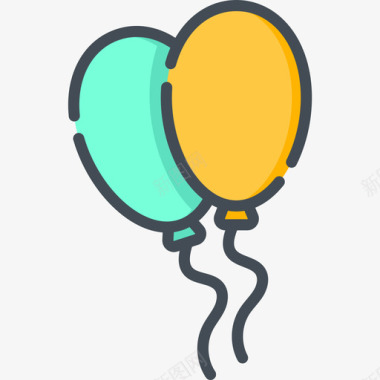 气球生日74双色图标图标