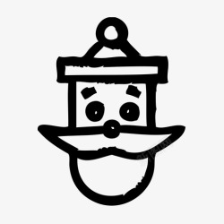 矢量圣诞老人素描圣诞老人圣诞节冬天图标高清图片