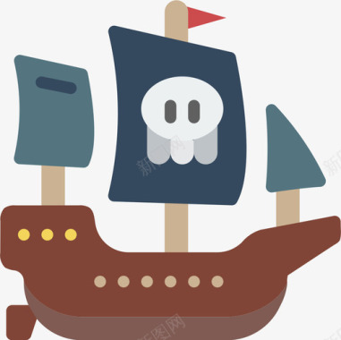 海盗船海盗生活3扁平图标图标