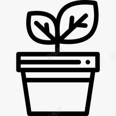 植物温室5线性图标图标