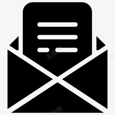 打开的电子邮件商务文档简历图标图标