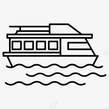 游艇船富人图标图标