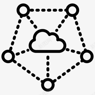 云连接云计算云托管图标图标