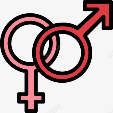 性别蜜月2线性颜色图标图标