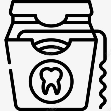 牙线牙医18线状图标图标