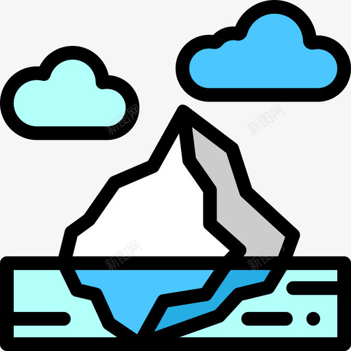 冰山景观46线性颜色图标svg_新图网 https://ixintu.com 冰山 景观 线性 颜色