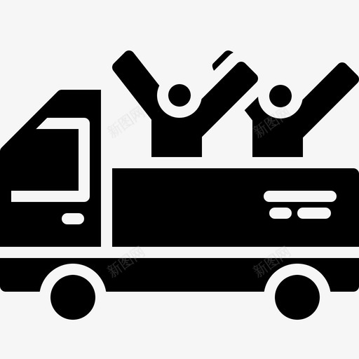 卡车上的难民人运输图标svg_新图网 https://ixintu.com 人 卡车上的难民 货车 运输 难民集合