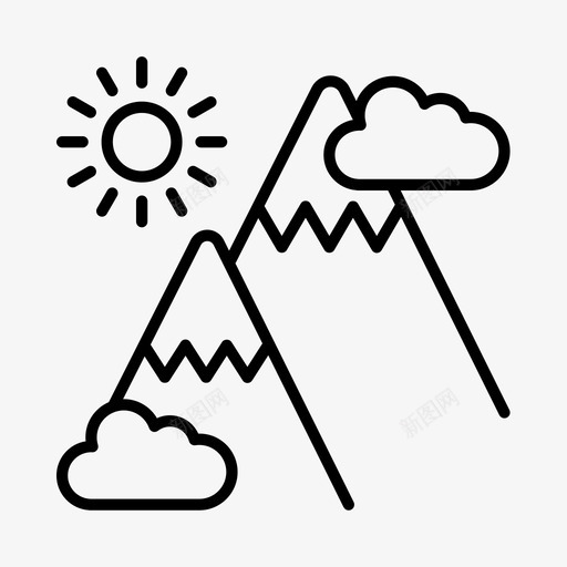 高峰气候地球科学图标svg_新图网 https://ixintu.com 地球科学 地理 气候 高峰