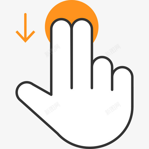 双指滑动（下）svg_新图网 https://ixintu.com 双指滑动（下） 手势 手势双指缩放