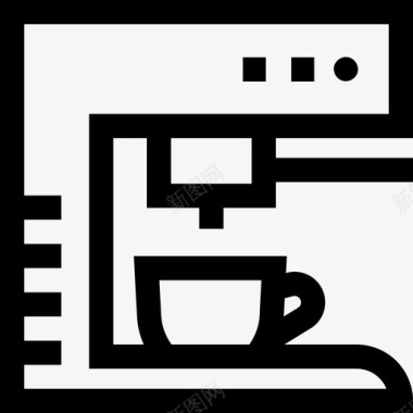 咖啡机22号咖啡厅直线型图标图标
