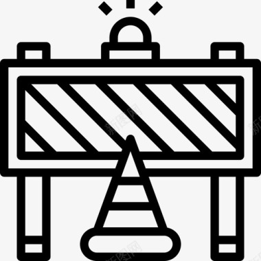 围栏施工工具17线性图标图标