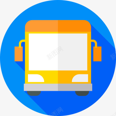公共汽车公共交通6平铺图标图标