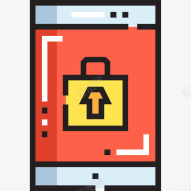 智能手机保护和安全6线性颜色图标图标