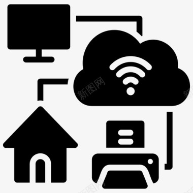 互联网服务云服务云技术图标图标