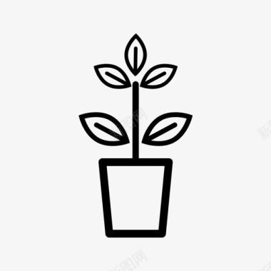 植物生命植物盆栽图标图标