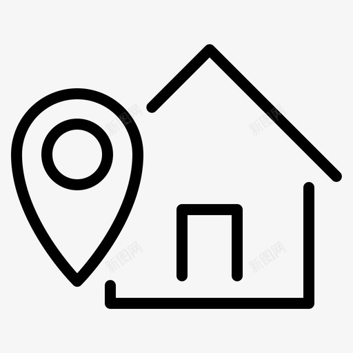 位置家房子图标svg_新图网 https://ixintu.com 位置 地点 密码 房子