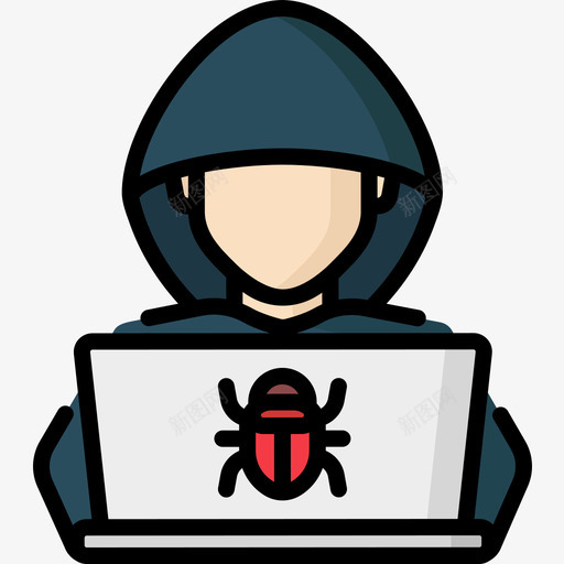黑客防护安全4线性颜色图标svg_新图网 https://ixintu.com 线性颜色 防护安全4 黑客