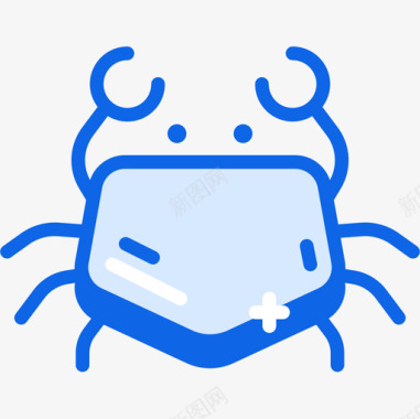 螃蟹海边4蓝色图标图标