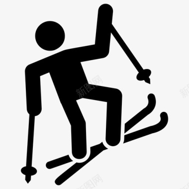 滑雪者滑冰奥林匹克运动图标图标