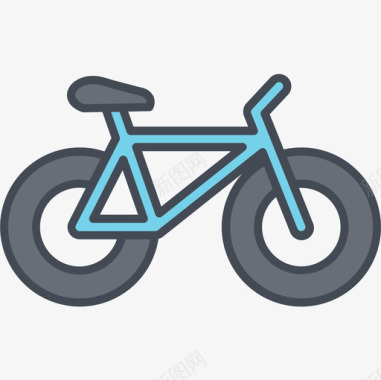 自行车交通工具2线颜色图标图标