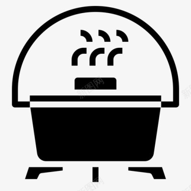 荷兰烤箱烹饪食物图标图标