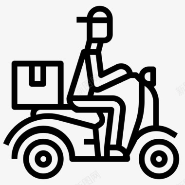 送货滑板车快递摩托车图标图标